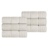 Napa Zero Twist Cotton Solid Waffle Honeycomb Hand Towel Set of 6 - Towel Set by Superior Brand