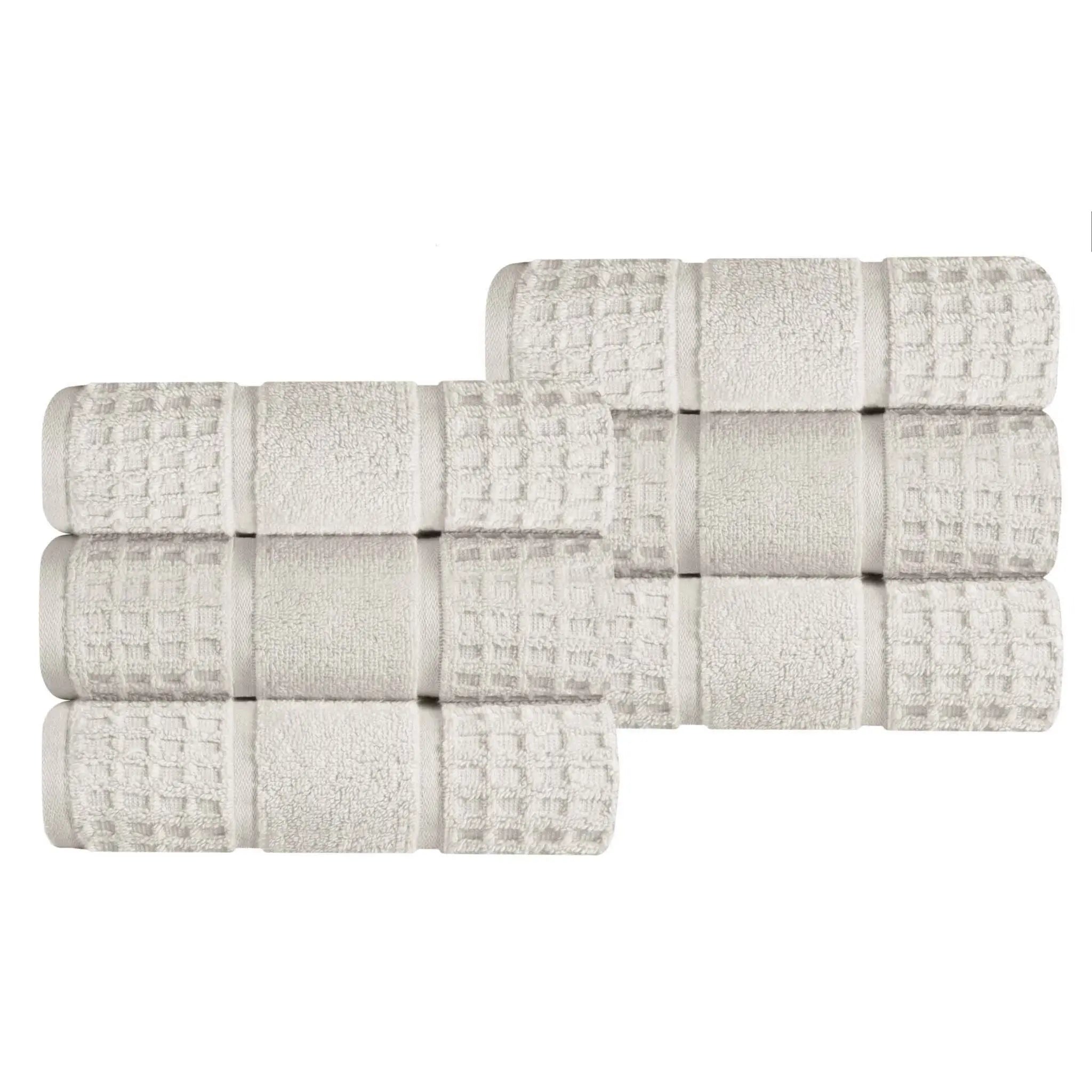 Napa Zero Twist Cotton Solid Waffle Honeycomb Hand Towel Set of 6 - Towel Set by Superior Brand