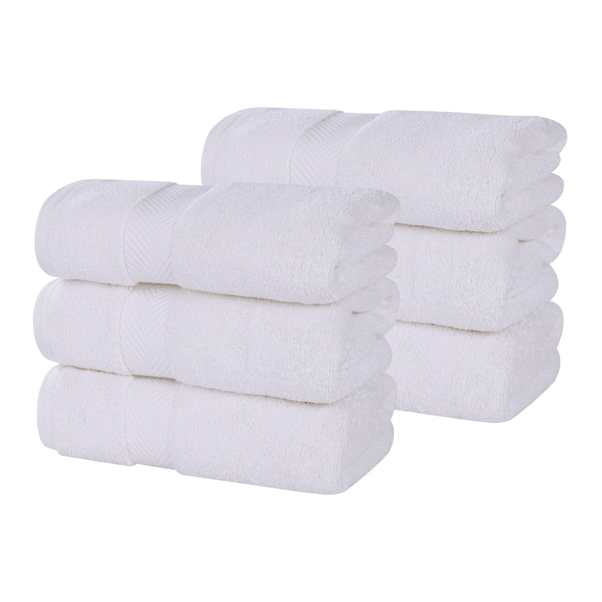 Zero Twist Cotton Solid Ultra-Soft Absorbent Hand Towel - White