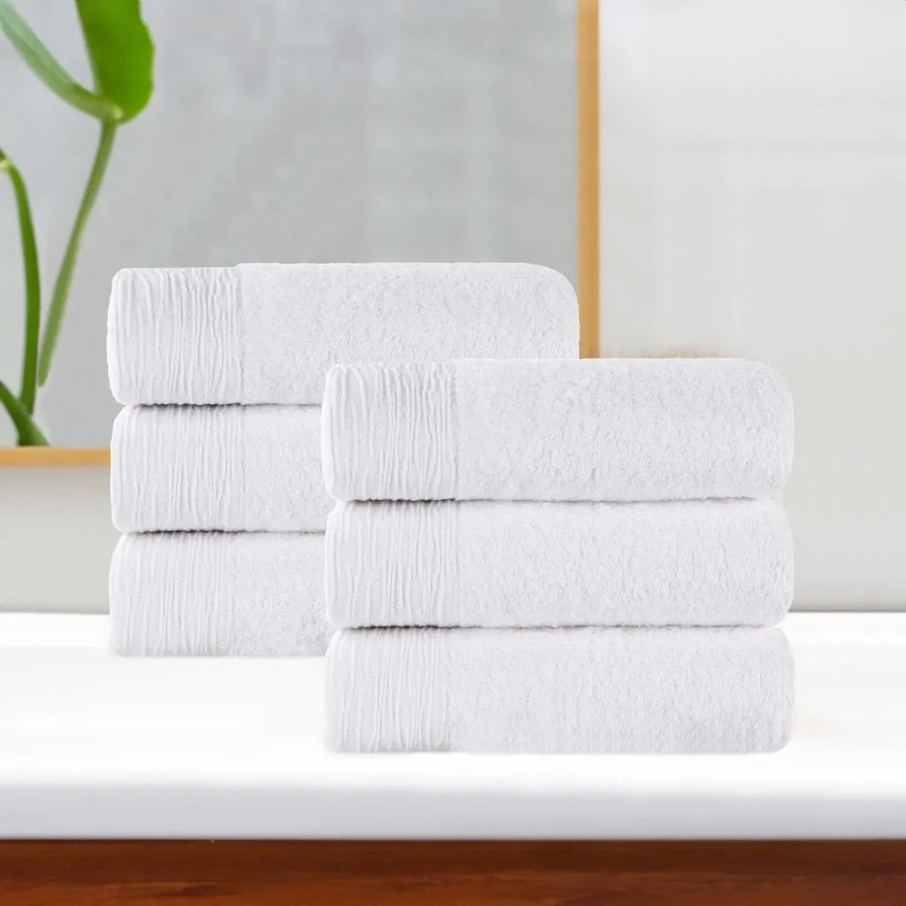Rayon from Bamboo Eco-Friendly Fluffy Solid Hand Towel Set of 6 - Hand Towel by Superior Brand