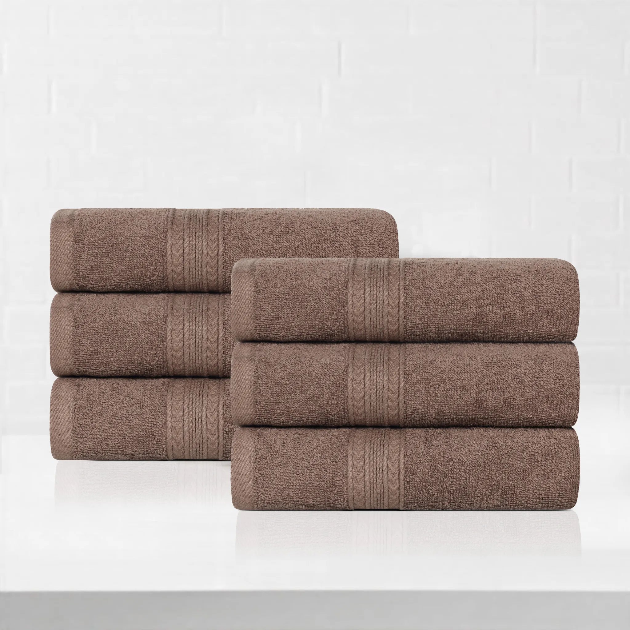 Eco-Friendly Ring-Spun Cotton 6-Piece Hand Towel Set