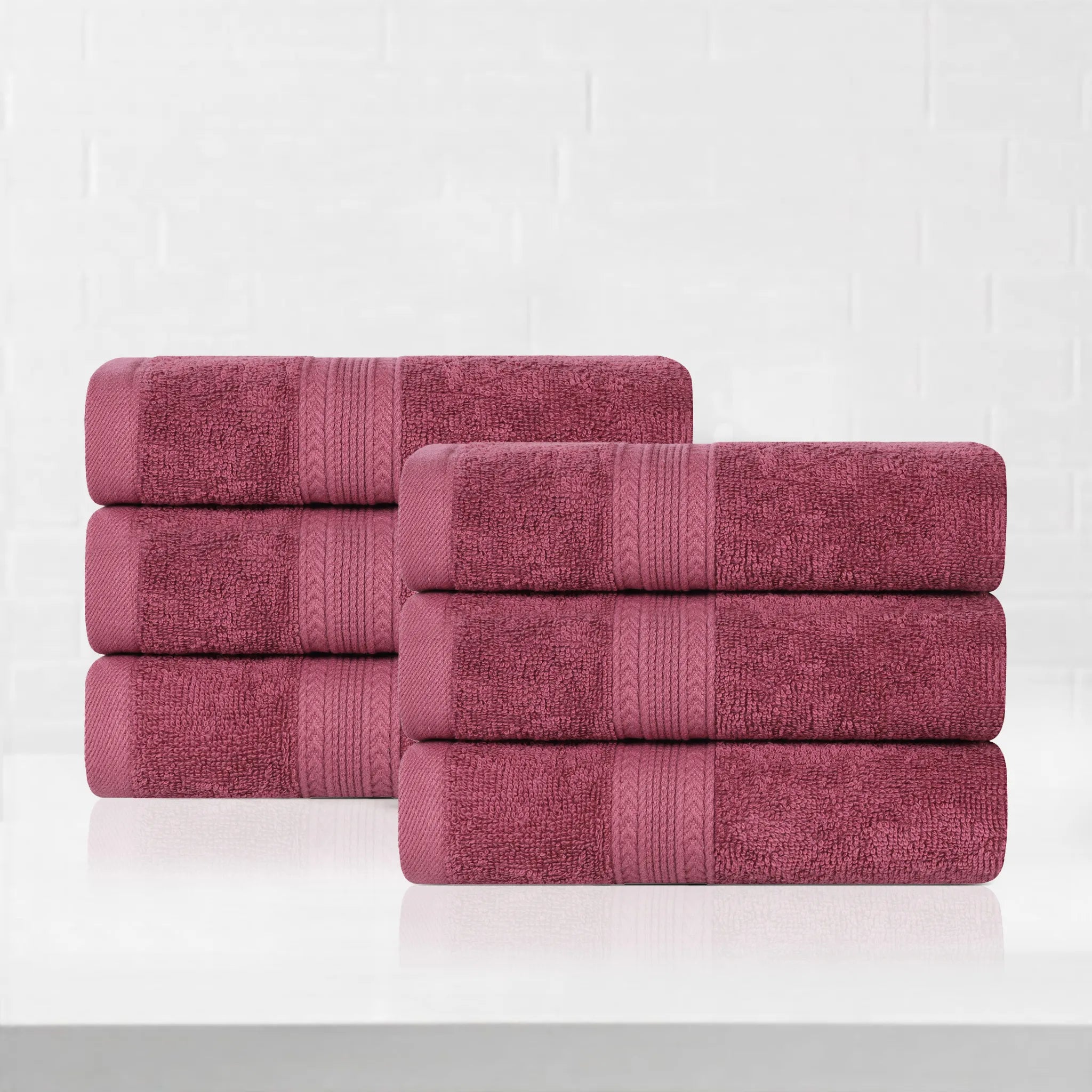 Eco-Friendly Ring-Spun Cotton 6-Piece Hand Towel Set