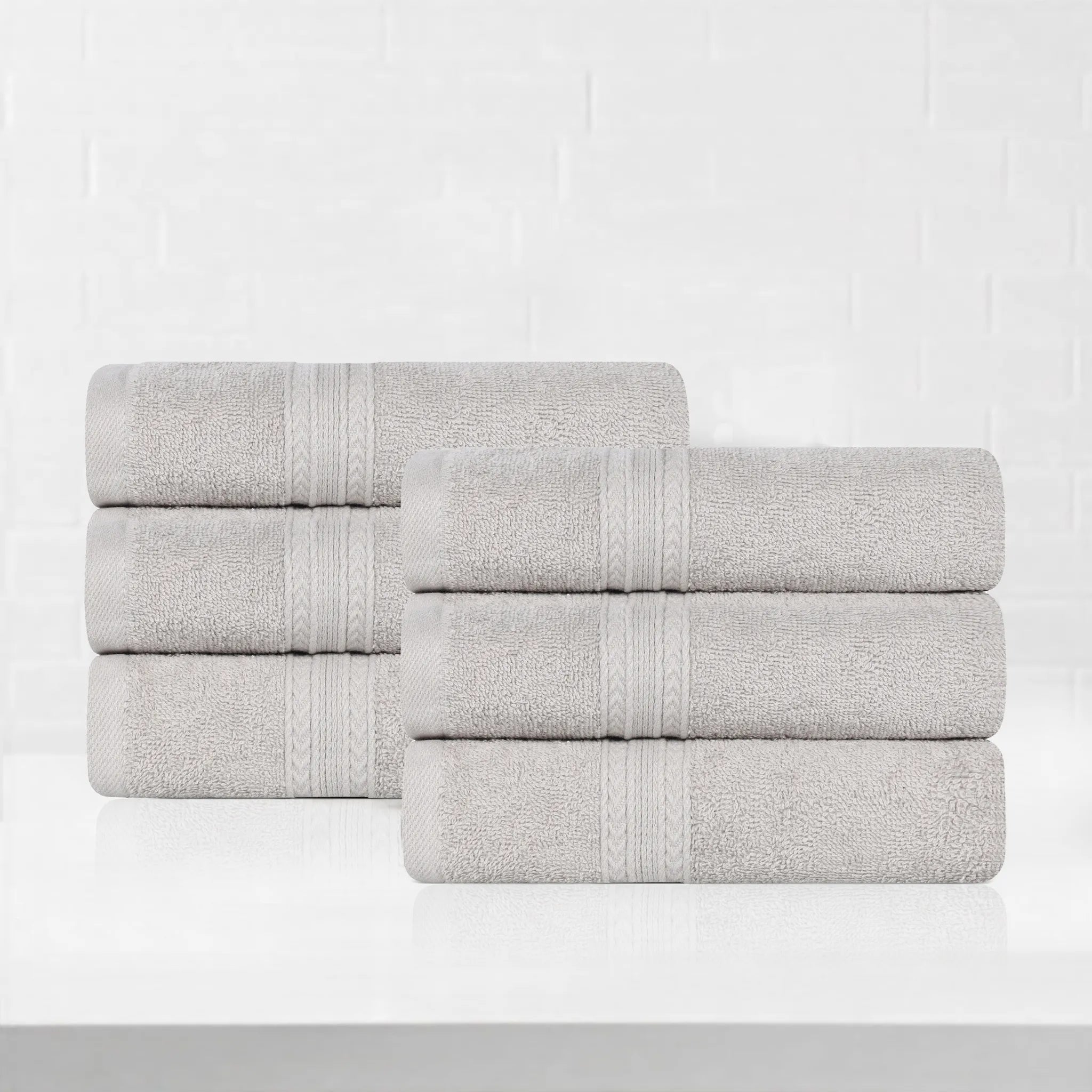 Eco-Friendly Ring-Spun Cotton 6-Piece Hand Towel Set