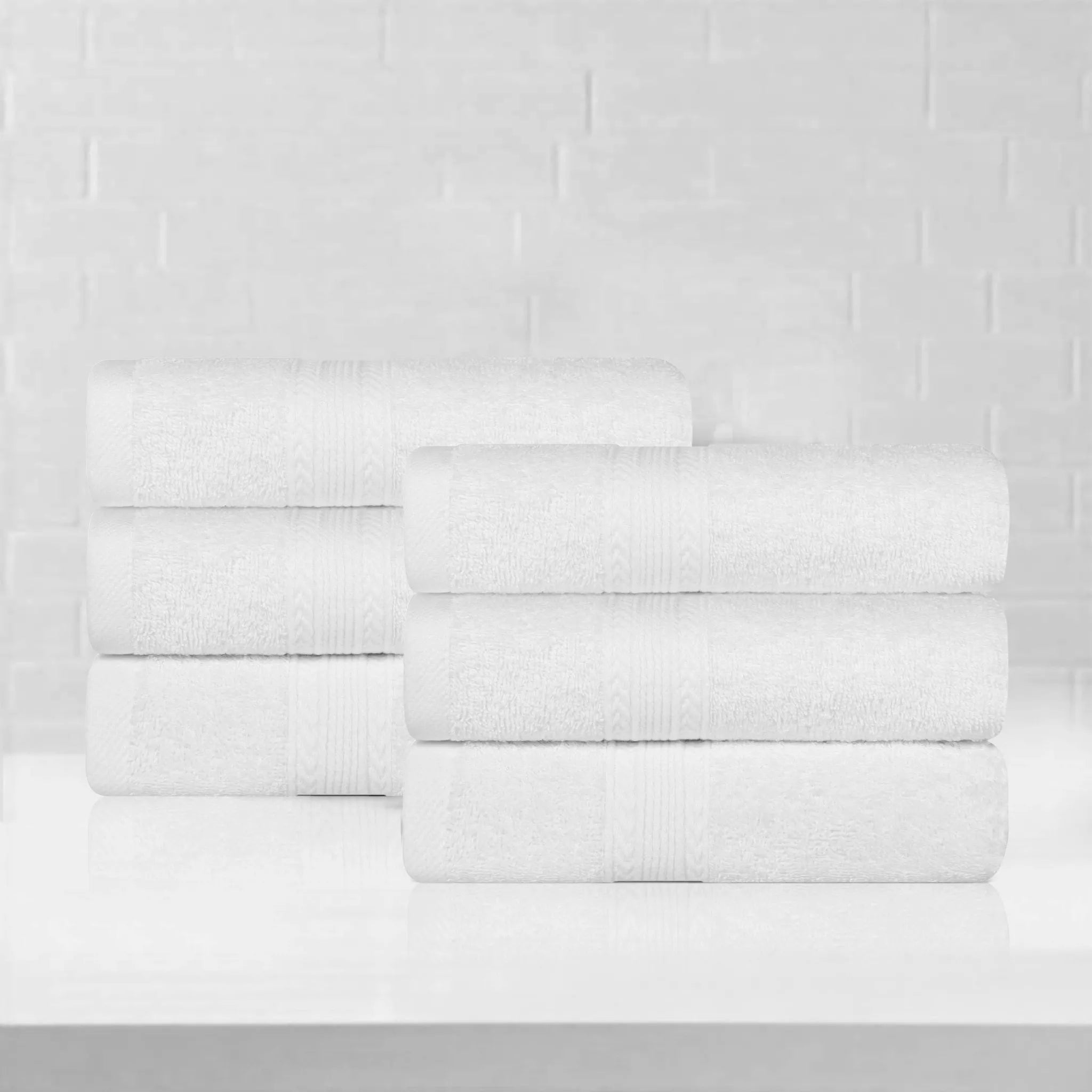 Eco-Friendly Ring-Spun Cotton 6-Piece Hand Towel Set