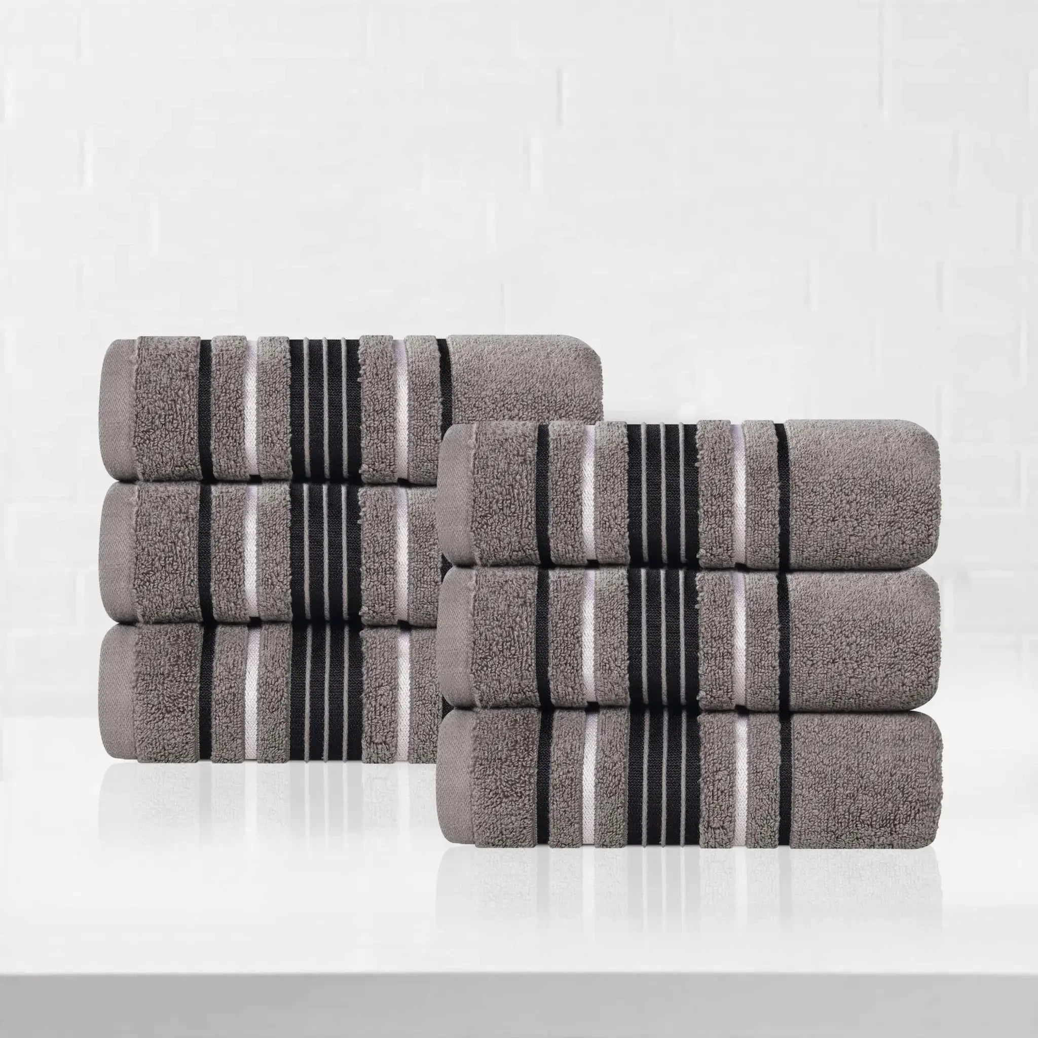Sadie Zero Twist Cotton Absorbent Solid Hand Towel, Set of 6