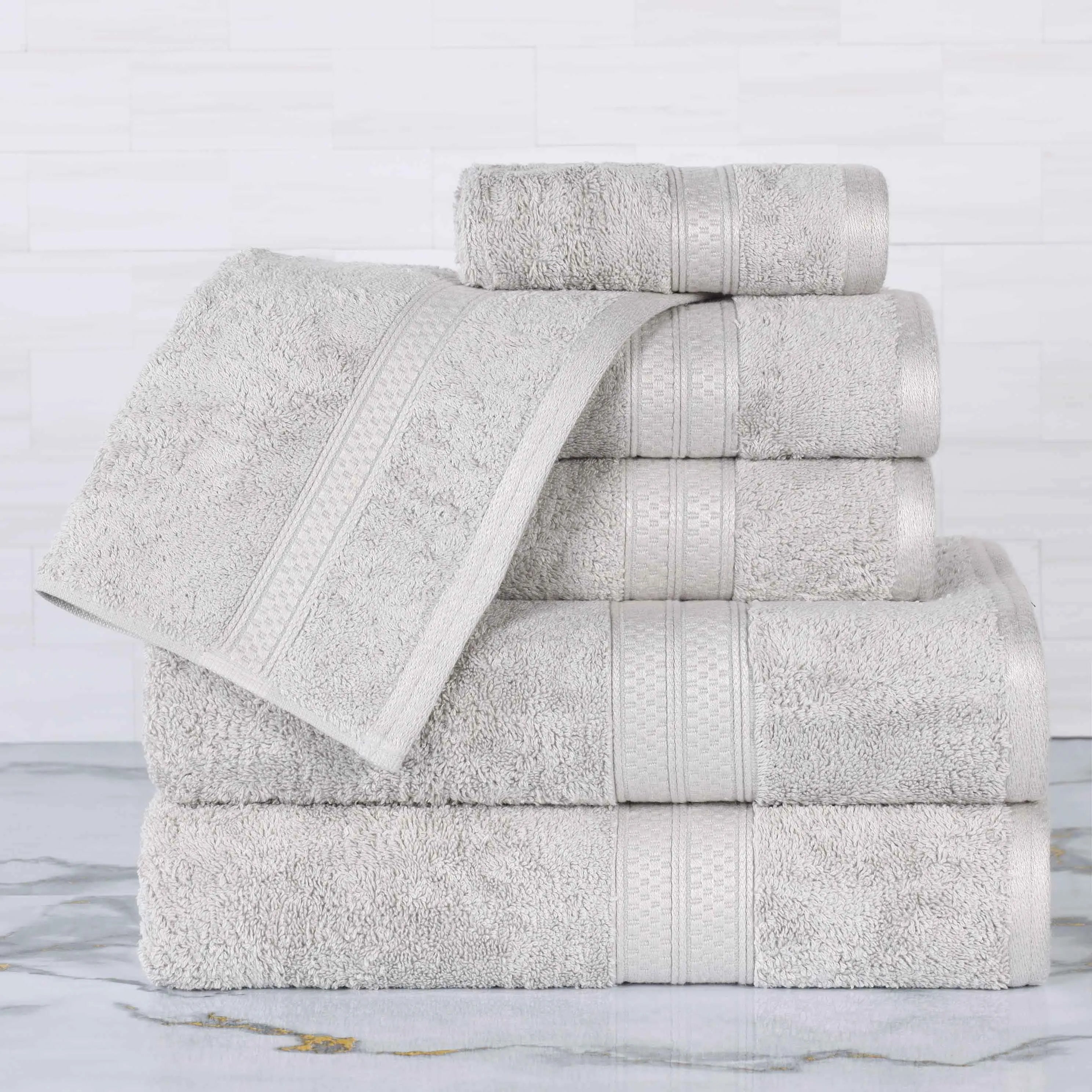 Rayon from Bamboo Ultra-Plush Heavyweight Assorted 6 Piece Towel Set - Towel Set by Superior Brand