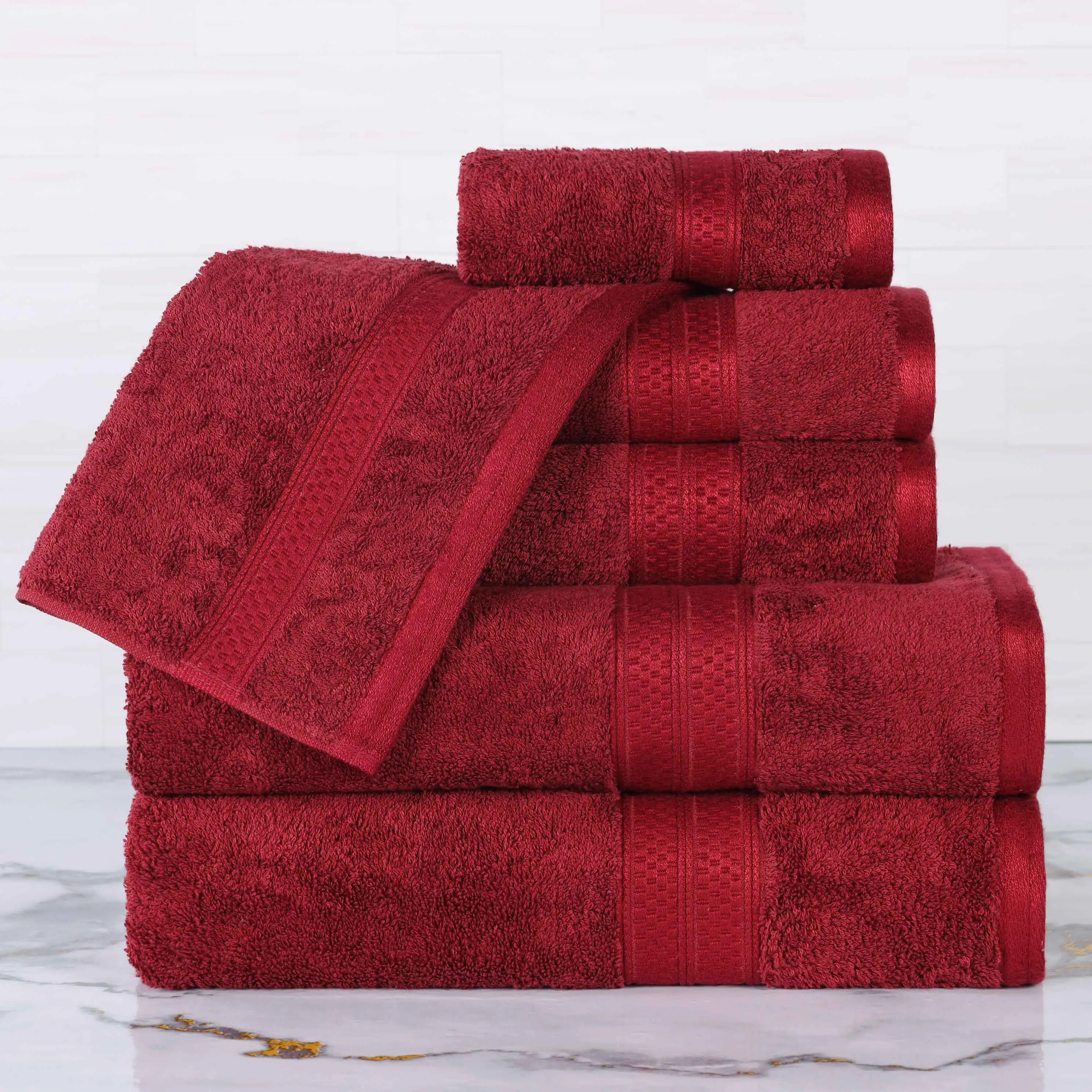Rayon from Bamboo Ultra-Plush Heavyweight Assorted 6 Piece Towel Set - Towel Set by Superior Brand