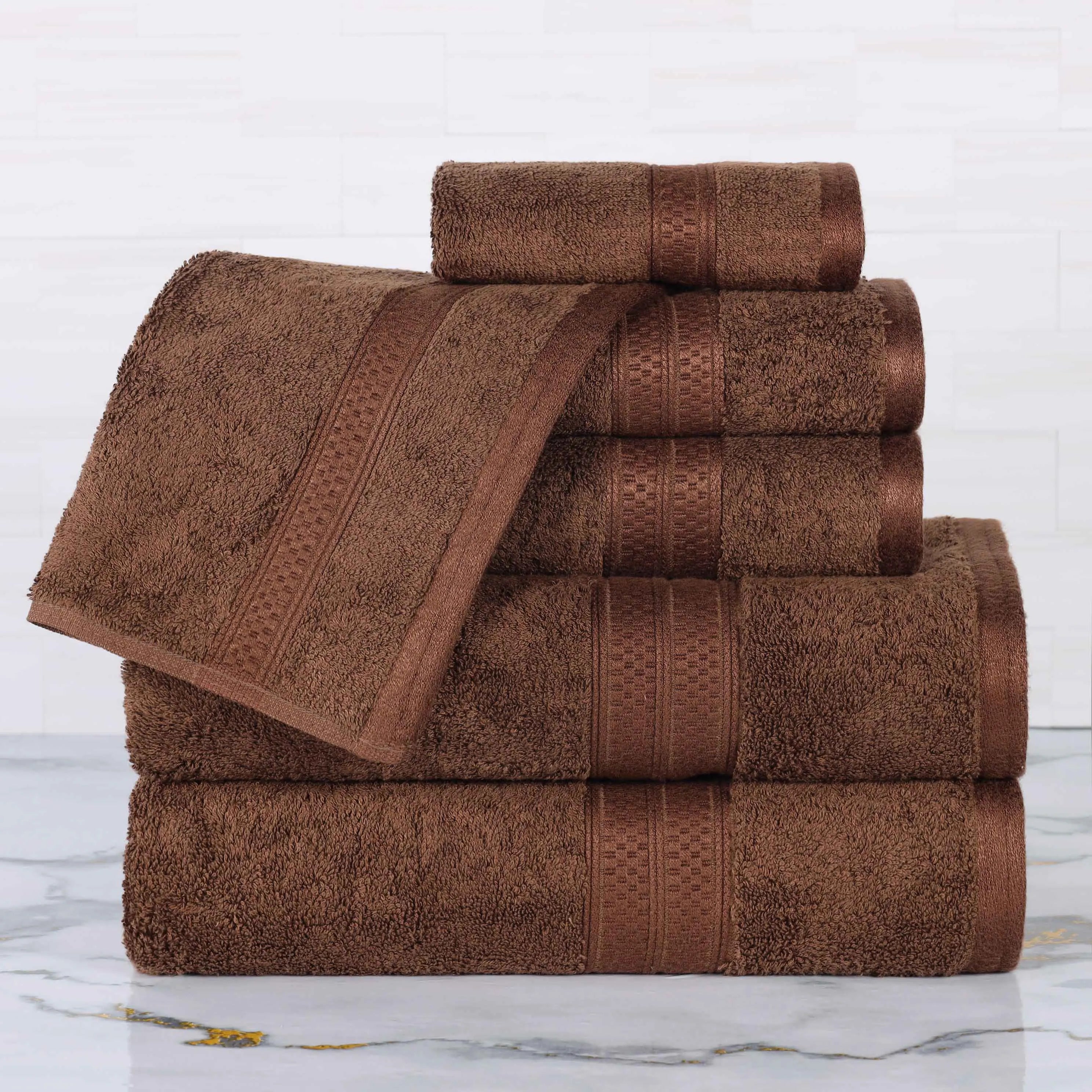 Rayon from Bamboo Ultra-Plush Heavyweight Assorted 6 Piece Towel Set - Towel Set by Superior Brand