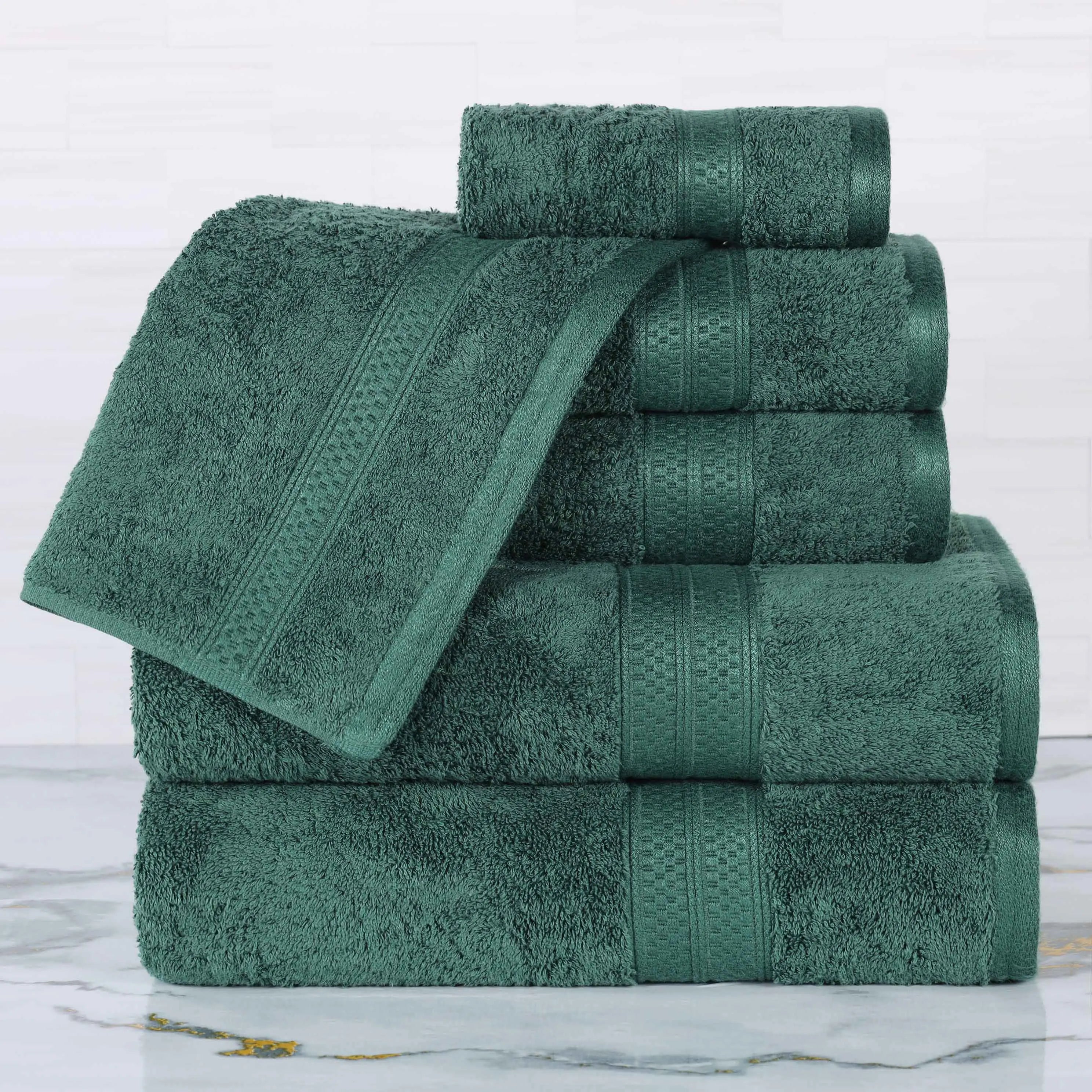 Rayon from Bamboo Ultra-Plush Heavyweight Assorted 6 Piece Towel Set - Towel Set by Superior Brand