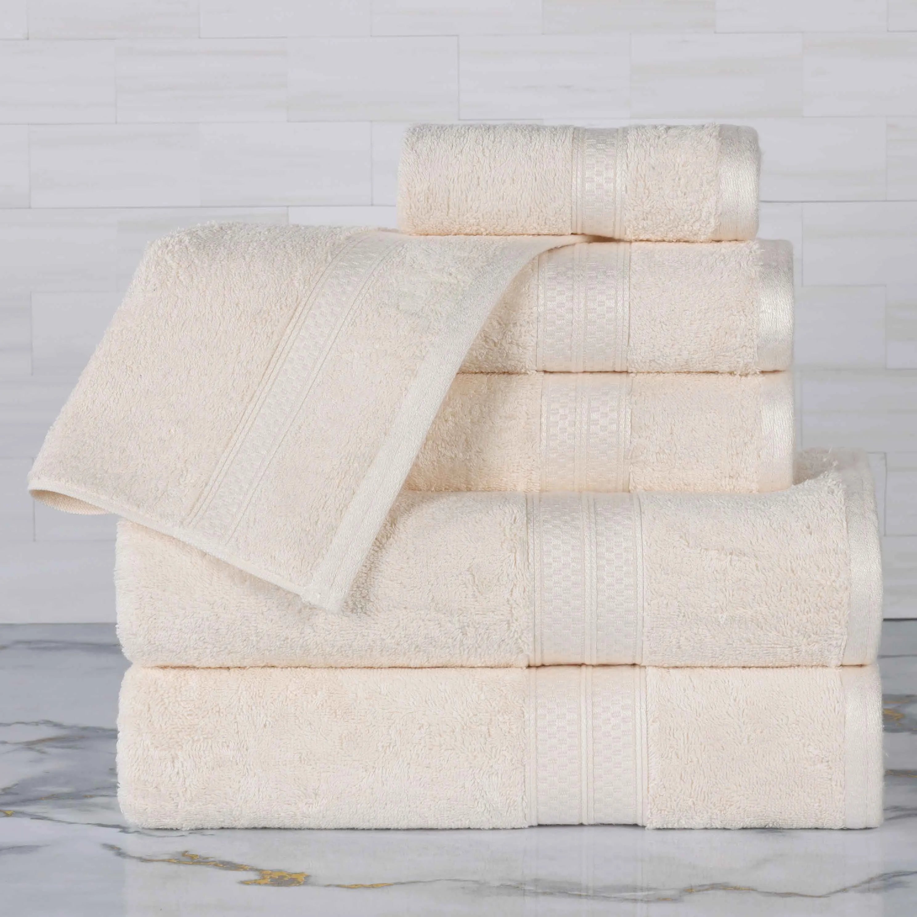 Rayon from Bamboo Ultra-Plush Heavyweight Assorted 6 Piece Towel Set - Towel Set by Superior Brand
