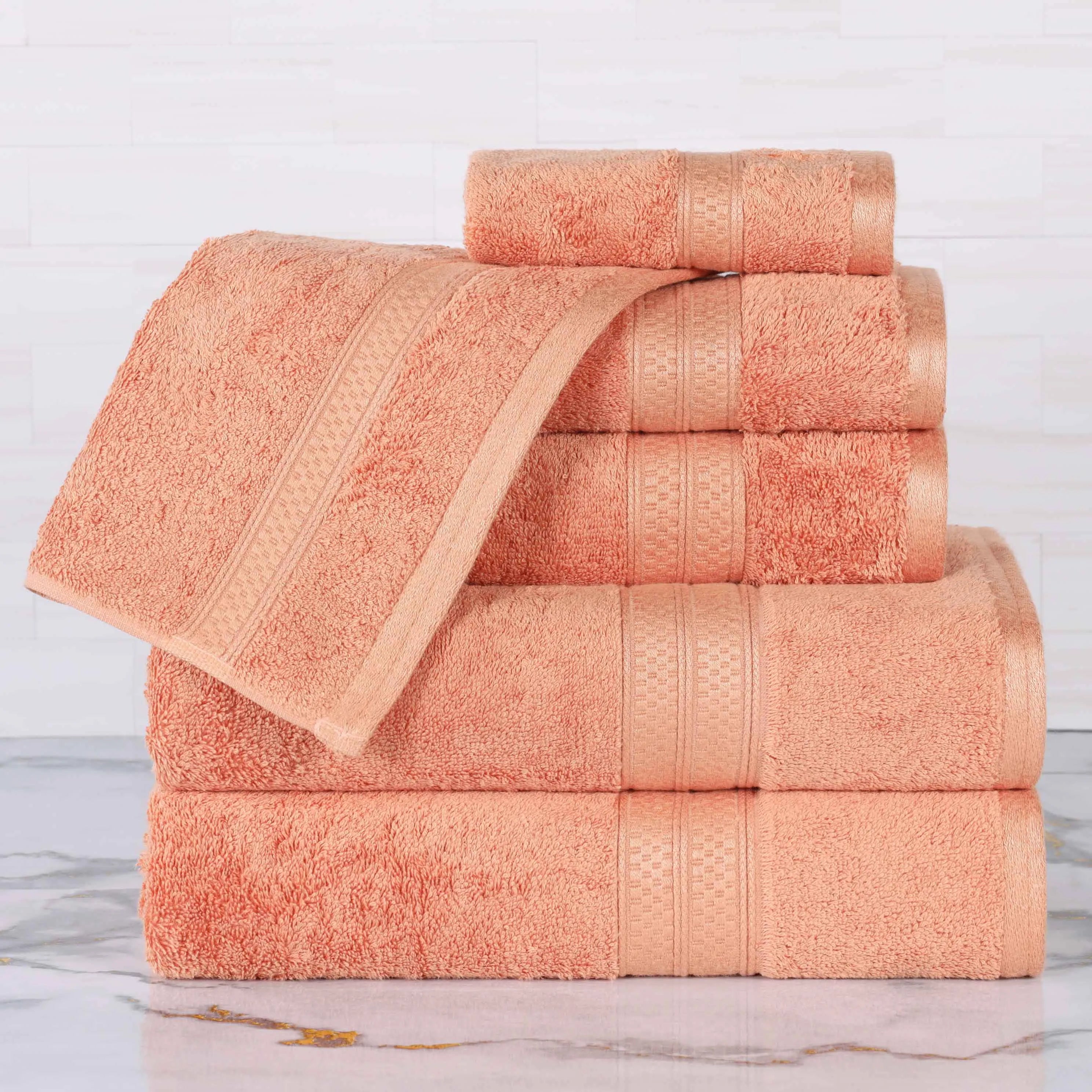 Rayon from Bamboo Ultra-Plush Heavyweight Assorted 6 Piece Towel Set - Towel Set by Superior Brand