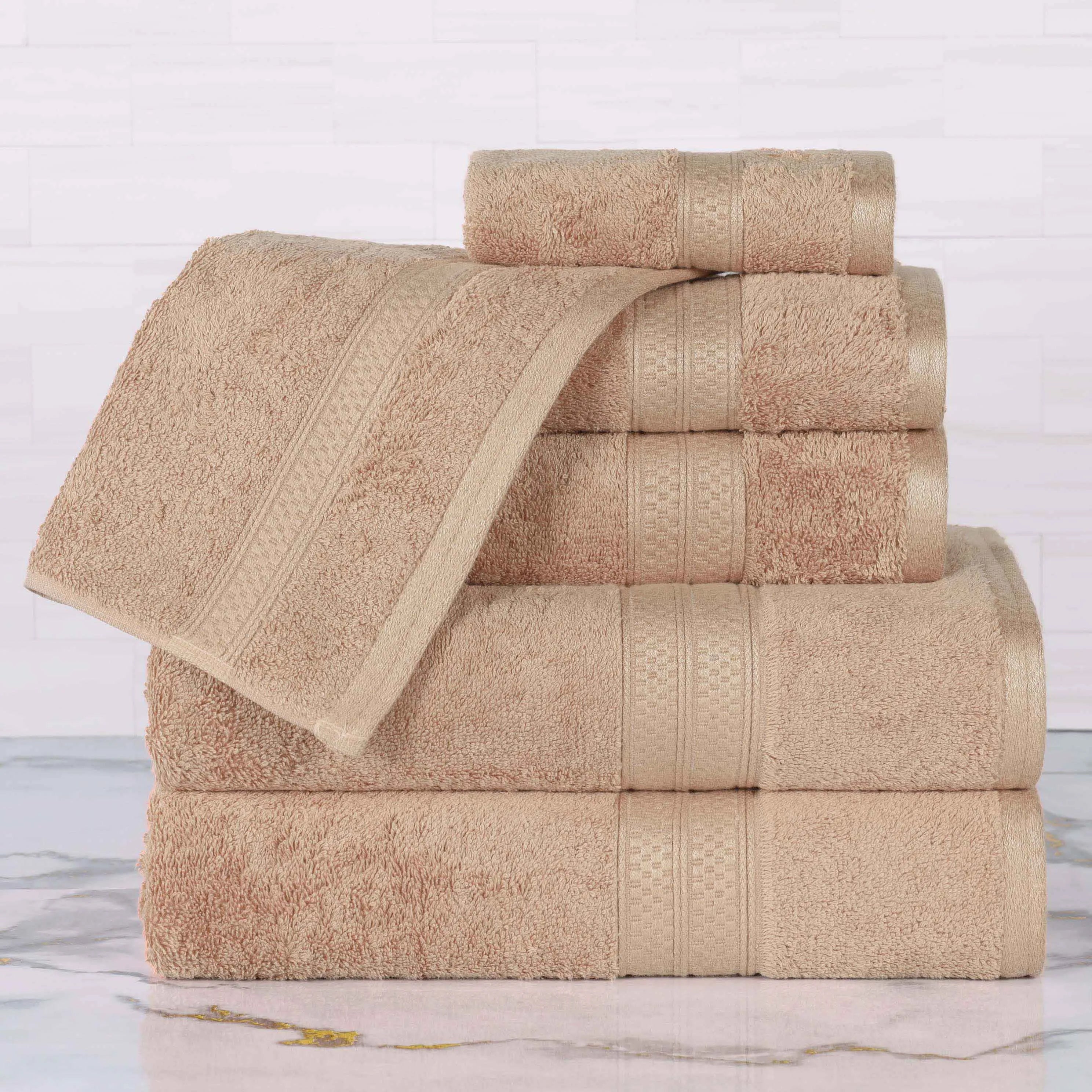 Rayon from Bamboo Ultra-Plush Heavyweight Assorted 6 Piece Towel Set - Towel Set by Superior Brand
