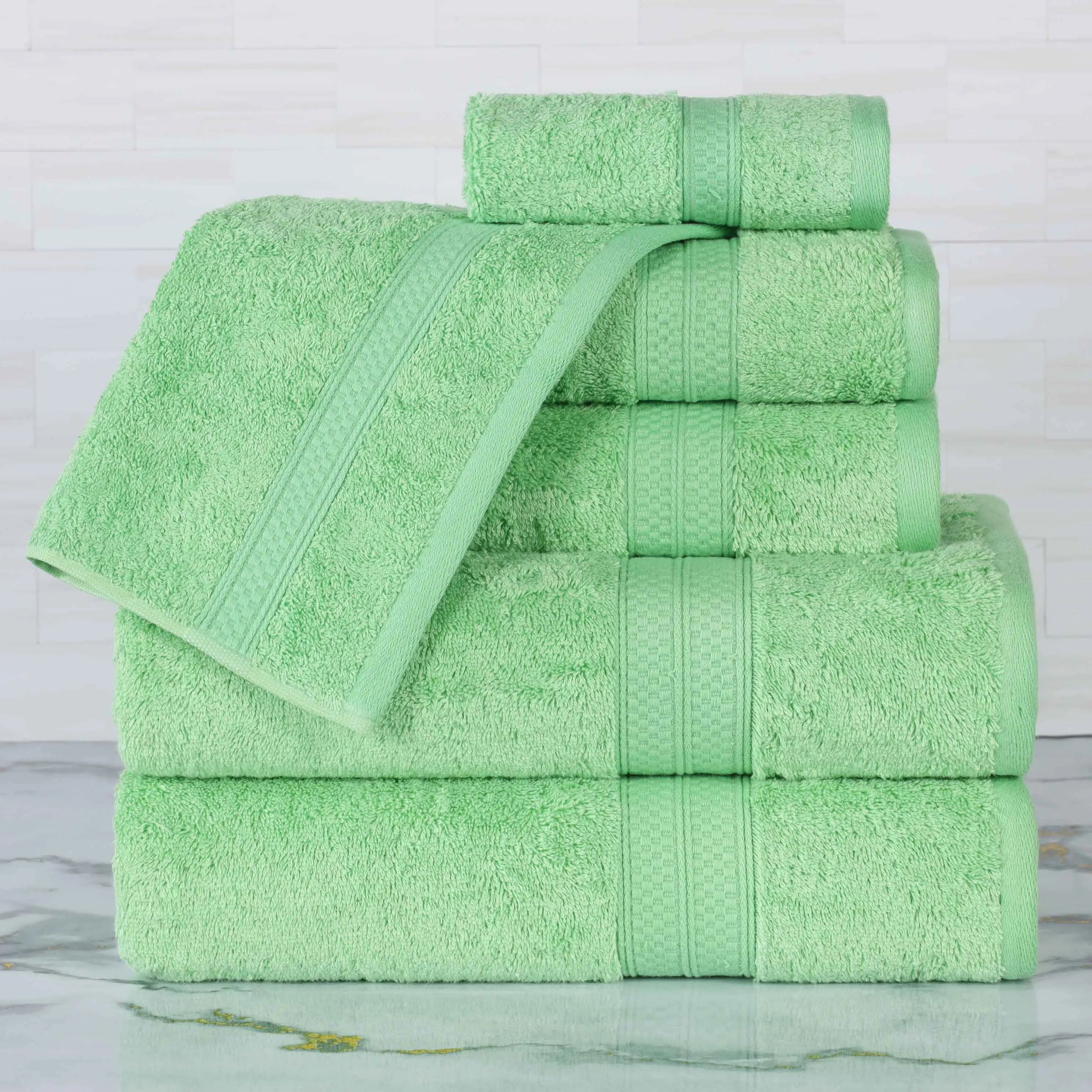 Rayon from Bamboo Ultra-Plush Heavyweight Assorted 6 Piece Towel Set - Towel Set by Superior Brand