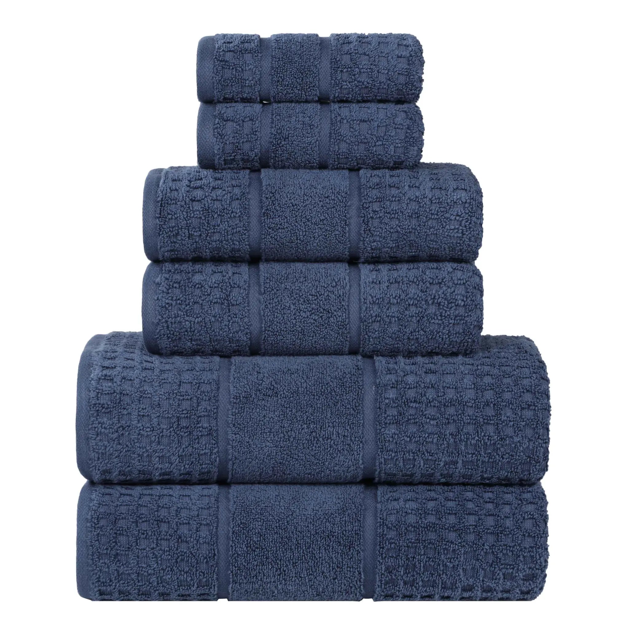 Zero Twist Cotton Waffle Towel Set 6-Piece - Napa - Towel Set by Superior Brand
