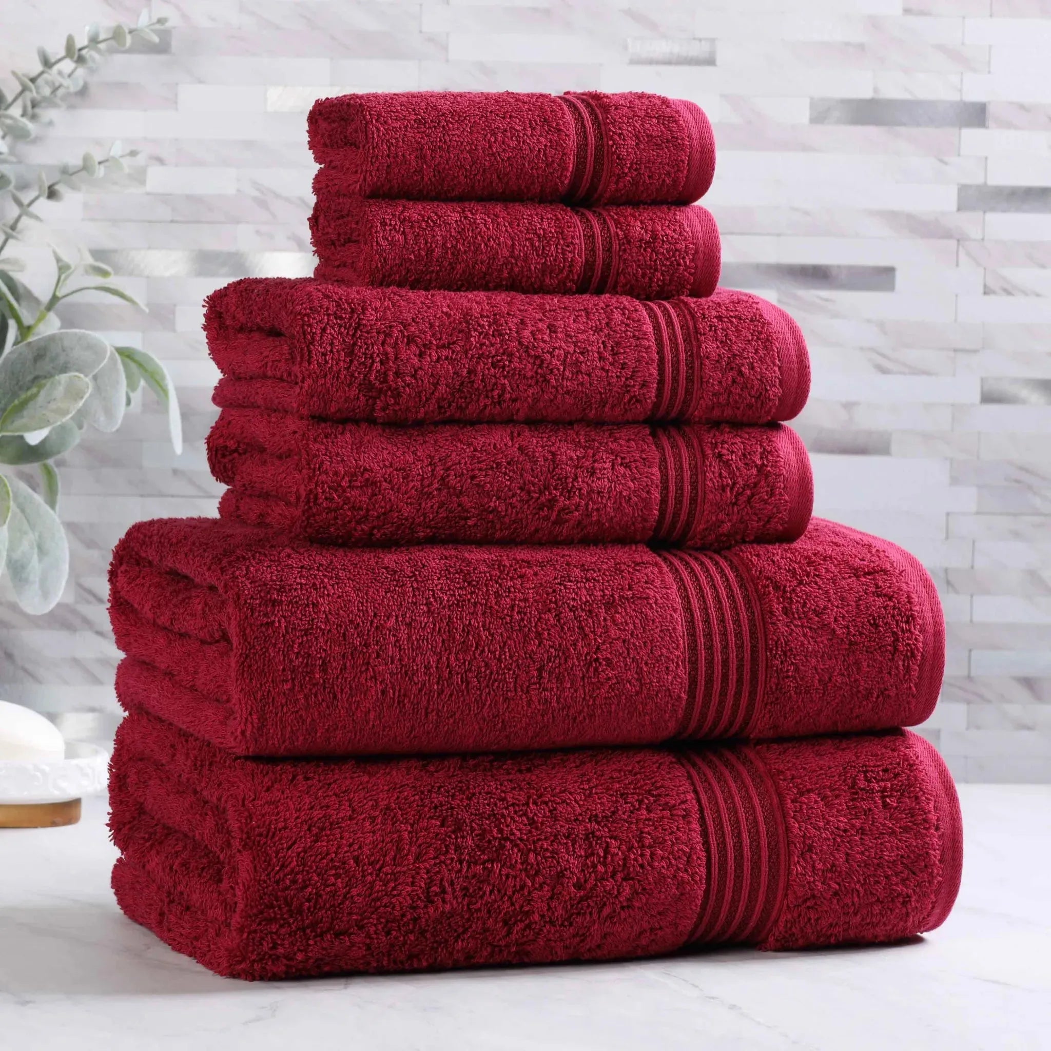 Egyptian Cotton Heritage Plush Towel Set 6 Piece - Egyptian Cotton Towel Set by Superior Brand