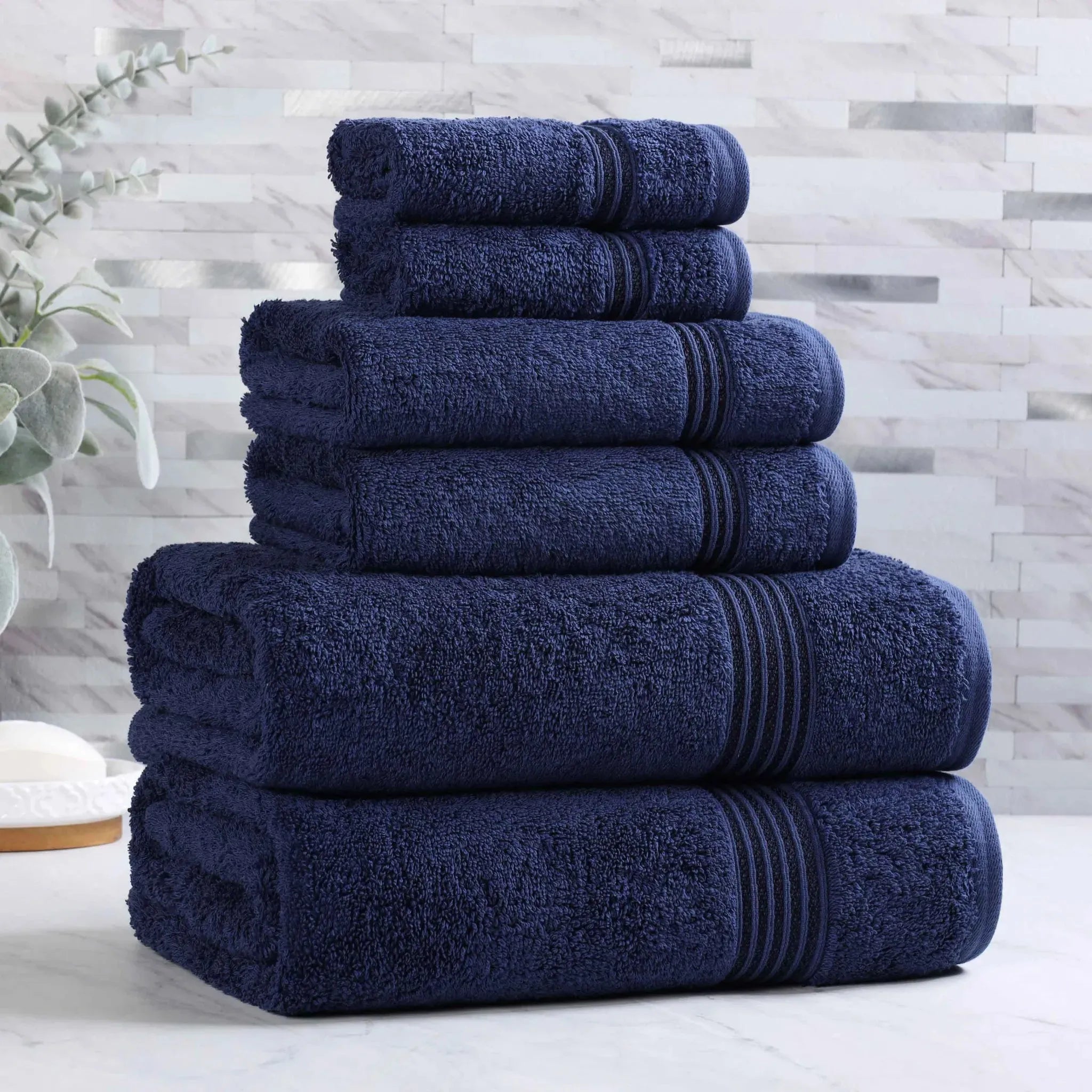 Egyptian Cotton Heritage Plush Towel Set 6 Piece - Egyptian Cotton Towel Set by Superior Brand