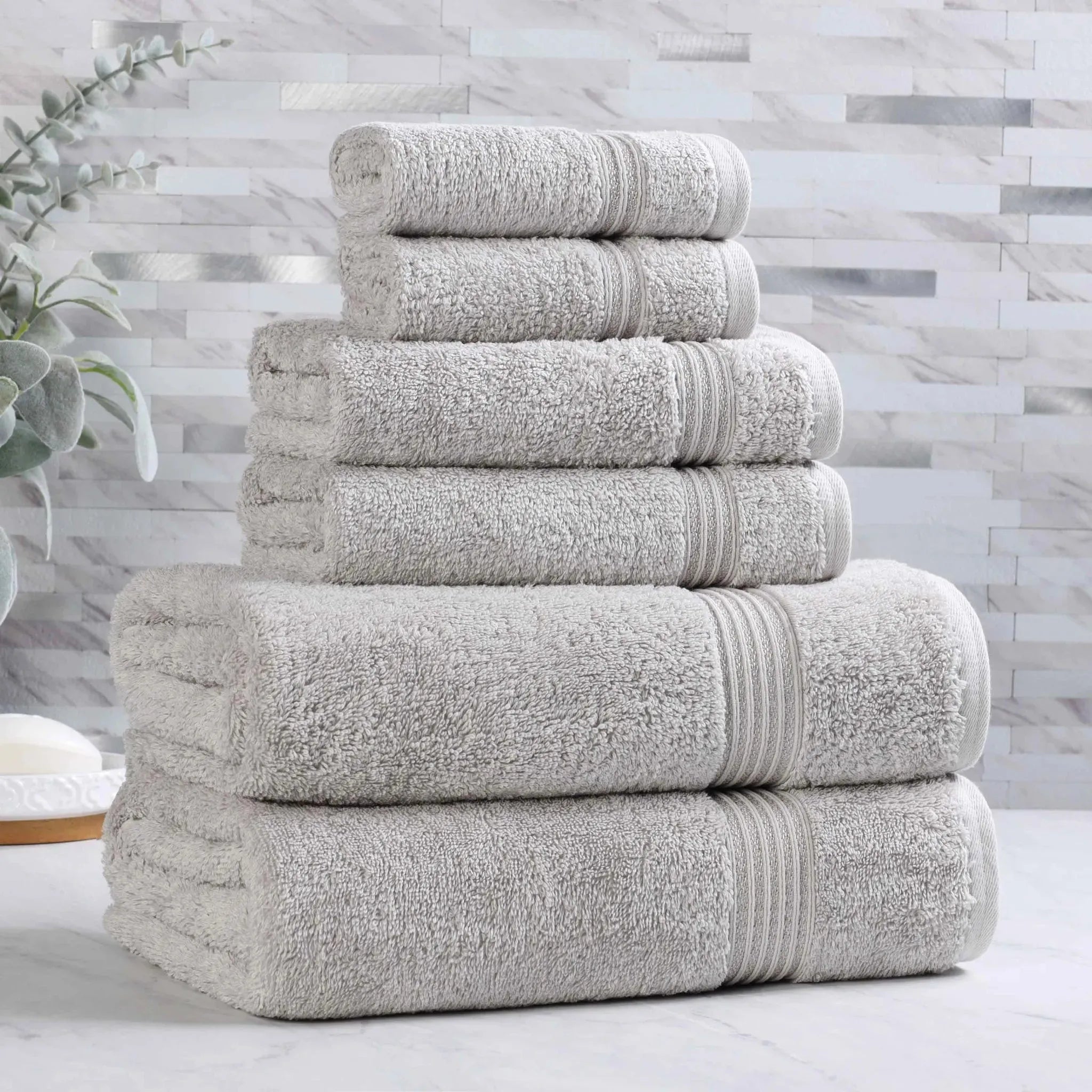 Egyptian Cotton Heritage Plush Towel Set 6 Piece - Egyptian Cotton Towel Set by Superior Brand