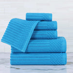 Soho Cotton Ribbed Textured Ultra Absorbent 6 Piece Towel Set - Towel Set by Superior Brand