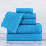 Soho Cotton Ribbed Textured Ultra Absorbent 6 Piece Towel Set - Towel Set by Superior Brand