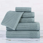 Soho Cotton Ribbed Textured Ultra Absorbent 6 Piece Towel Set - Towel Set by Superior Brand