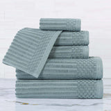 Soho Cotton Ribbed Textured Ultra Absorbent 6 Piece Towel Set - Towel Set by Superior Brand