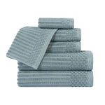 Soho Cotton Ribbed Textured Ultra Absorbent 6 Piece Towel Set - Towel Set by Superior Brand