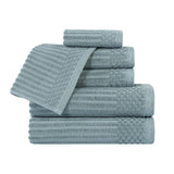 Soho Cotton Ribbed Textured Ultra Absorbent 6 Piece Towel Set - Towel Set by Superior Brand