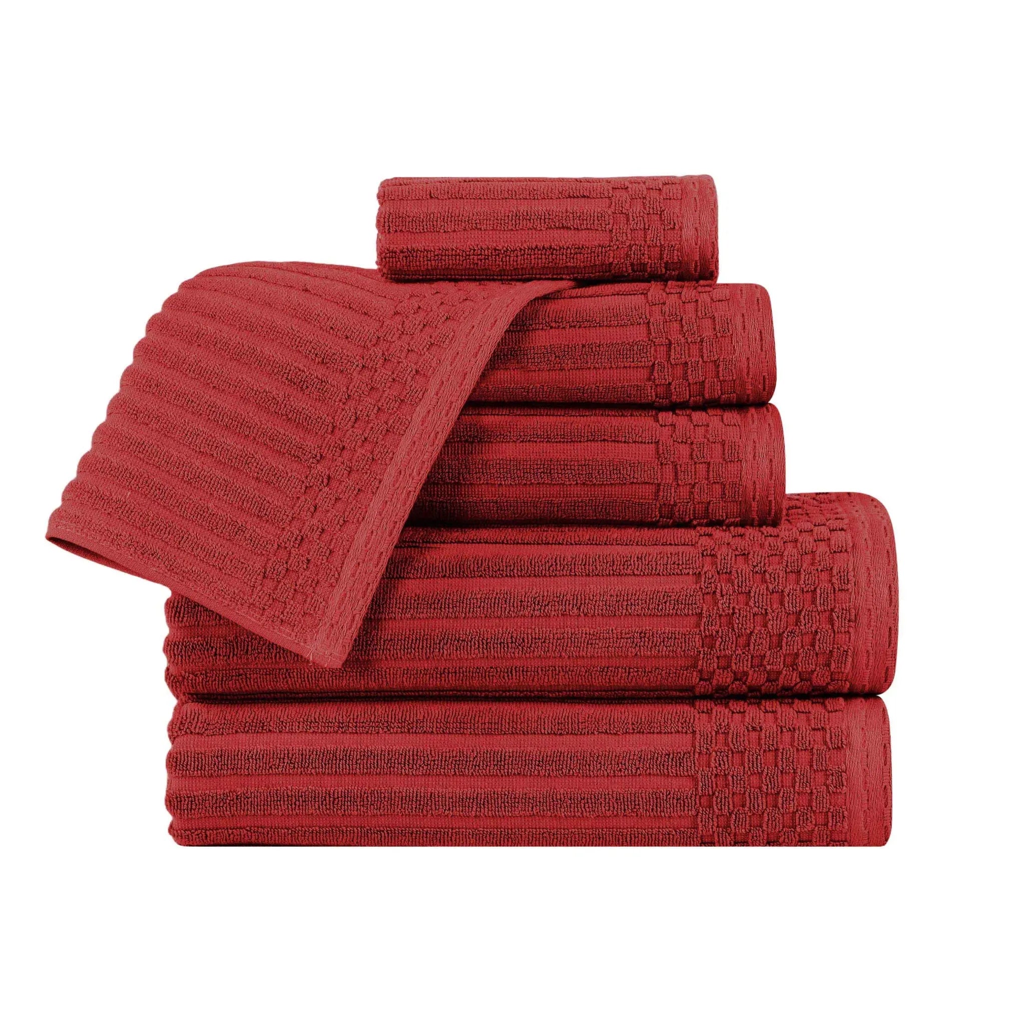 Soho Cotton Ribbed Textured Ultra Absorbent 6 Piece Towel Set - Towel Set by Superior Brand