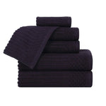 Soho Cotton Ribbed Textured Ultra Absorbent 6 Piece Towel Set - Towel Set by Superior Brand