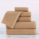 Soho Cotton Ribbed Textured Ultra Absorbent 6 Piece Towel Set - Towel Set by Superior Brand