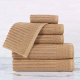 Soho Cotton Ribbed Textured Ultra Absorbent 6 Piece Towel Set - Towel Set by Superior Brand