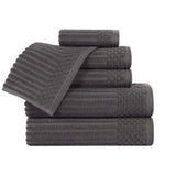 Soho Cotton Ribbed Textured Ultra Absorbent 6 Piece Towel Set - Towel Set by Superior Brand