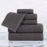 Soho Cotton Ribbed Textured Ultra Absorbent 6 Piece Towel Set - Towel Set by Superior Brand
