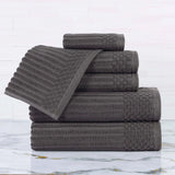Soho Cotton Ribbed Textured Ultra Absorbent 6 Piece Towel Set - Towel Set by Superior Brand