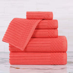 Soho Cotton Ribbed Textured Ultra Absorbent 6 Piece Towel Set - Towel Set by Superior Brand