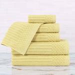 Soho Cotton Ribbed Textured Ultra Absorbent 6 Piece Towel Set - Towel Set by Superior Brand
