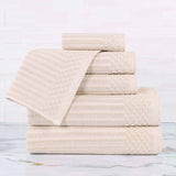 Soho Cotton Ribbed Textured Ultra Absorbent 6 Piece Towel Set - Towel Set by Superior Brand