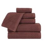 Soho Cotton Ribbed Textured Ultra Absorbent 6 Piece Towel Set - Towel Set by Superior Brand