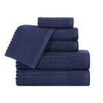 Soho Cotton Ribbed Textured Ultra Absorbent 6 Piece Towel Set - Towel Set by Superior Brand