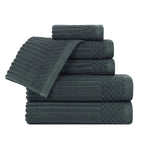 Soho Cotton Ribbed Textured Ultra Absorbent 6 Piece Towel Set - Towel Set by Superior Brand