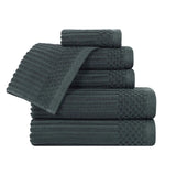 Soho Cotton Ribbed Textured Ultra Absorbent 6 Piece Towel Set - Towel Set by Superior Brand