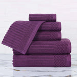 Soho Cotton Ribbed Textured Ultra Absorbent 6 Piece Towel Set - Towel Set by Superior Brand