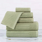 Soho Cotton Ribbed Textured Ultra Absorbent 6 Piece Towel Set - Towel Set by Superior Brand