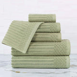 Soho Cotton Ribbed Textured Ultra Absorbent 6 Piece Towel Set - Towel Set by Superior Brand