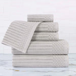 Soho Cotton Ribbed Textured Ultra Absorbent 6 Piece Towel Set - Towel Set by Superior Brand