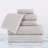 Soho Cotton Ribbed Textured Ultra Absorbent 6 Piece Towel Set - Towel Set by Superior Brand