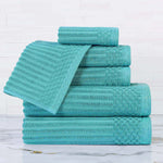 Soho Cotton Ribbed Textured Ultra Absorbent 6 Piece Towel Set - Towel Set by Superior Brand