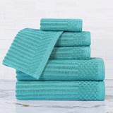 Soho Cotton Ribbed Textured Ultra Absorbent 6 Piece Towel Set - Towel Set by Superior Brand