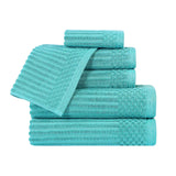 Soho Cotton Ribbed Textured Ultra Absorbent 6 Piece Towel Set - Towel Set by Superior Brand