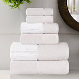 Lodi Cotton 6-Piece Bathroom Towel Set – Absorbent Mid-Weight Solids & Patterns